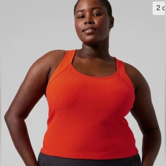 NWT Athleta Horizon Tank Flame Orange Crop Top size 3x - Picture 1 of 7